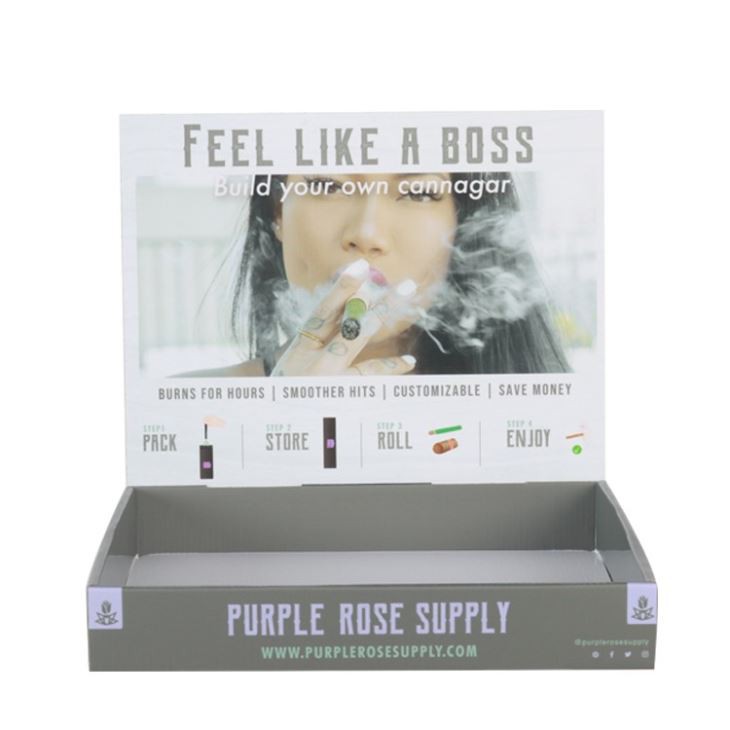 Custom E-Cigarette Counter Top Display With Insert Of Pipe Holes, Paper PDQ Trays For Cigarette