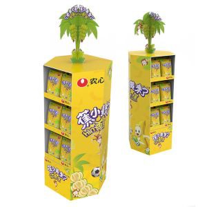 Supermarket Promotion Floor Potato Chips / Tortilla Chips Katboard Display Rack