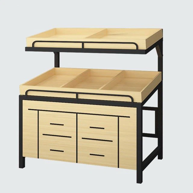 Rattan Basket Display Rack Shelf